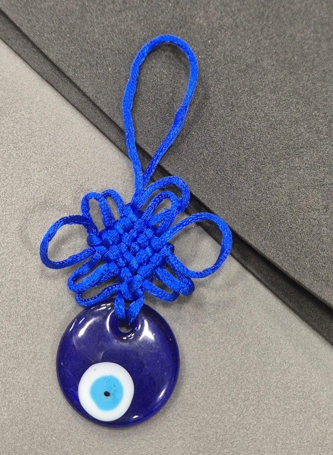 DT DECTONE Decorative Crystal Blue Evil Eye Wall Hanging for Car & Door//Office Hanging for Good Luck and Prosperity (Small Round) - Image 5